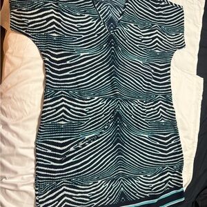 Michael Kors Black and White Patterned Dress